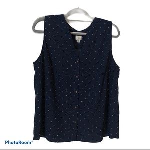 A new day navy tank with white dots XXL